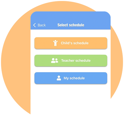 Mobile view of the TYRA schedule selection screen